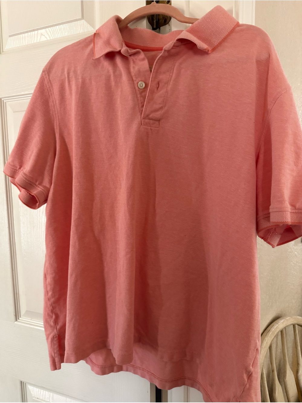 George Men's Polo Shirt in Coral Pink